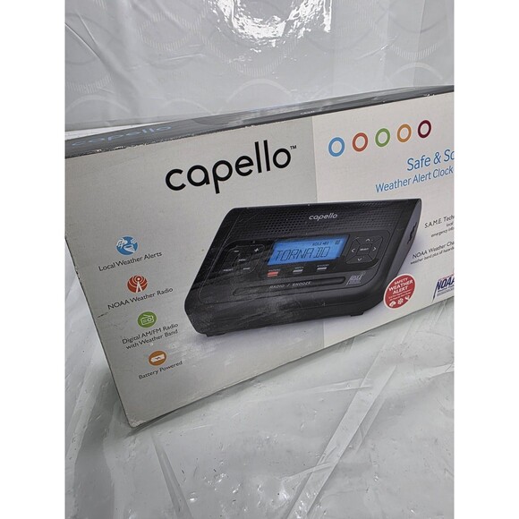 Capello CR2W Safe and Sound Weather Alert Clock Radio (NEW) - Picture 2 of 8